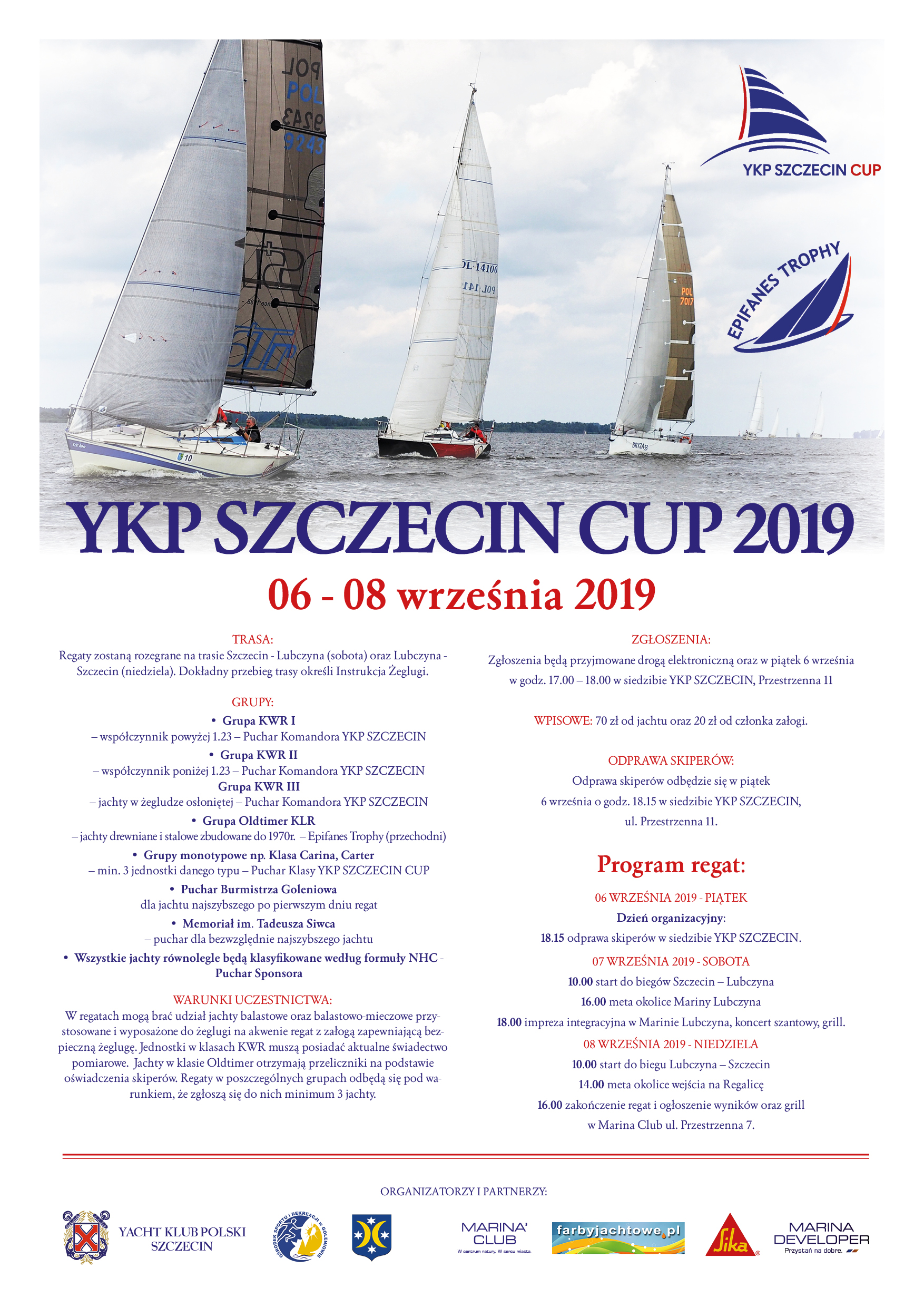 Zaproszenie na Regaty YKP SZCZECIN CUP 2019